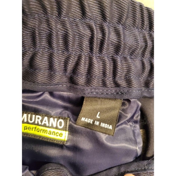 Murano Men's Blue Solid Polyester Comfort Waist Swim Trunk Logo Print Shorts L - Picture 8 of 9